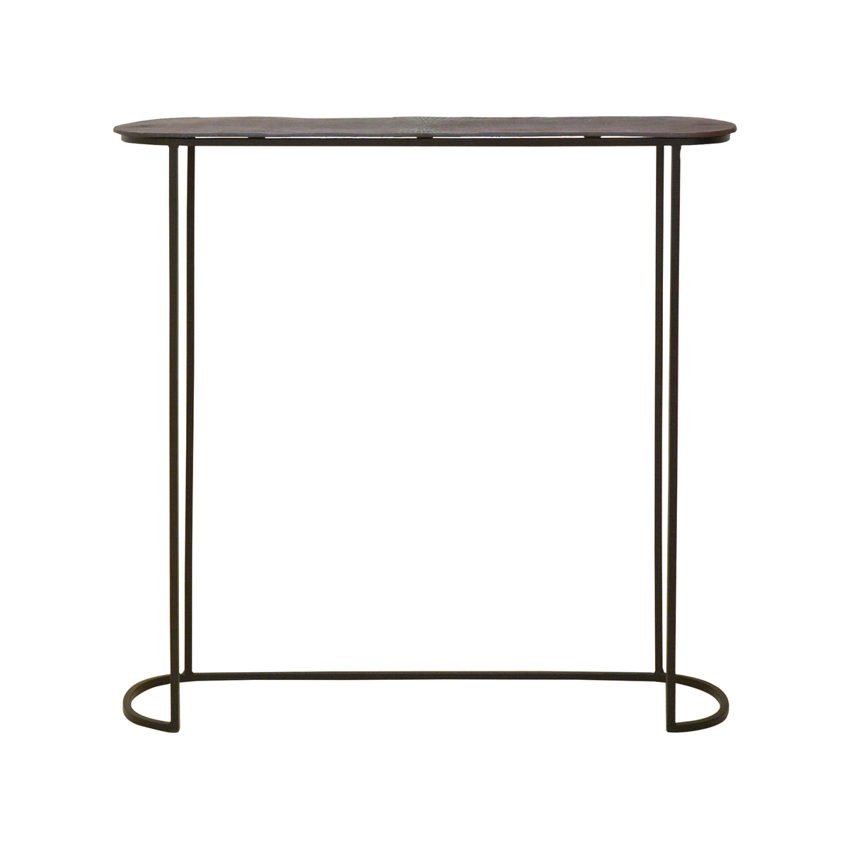 Textured Metal Console Table (Oval)