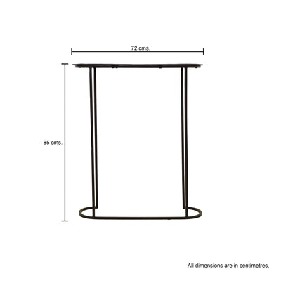 Textured Metal Console Table (Oval)