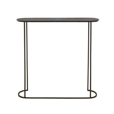 Textured Metal Console Table (Oval)