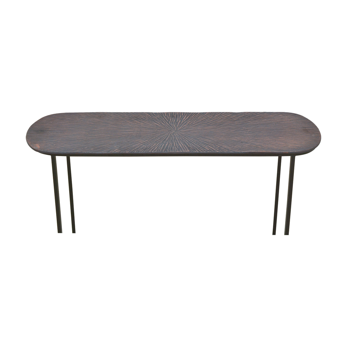Textured Metal Console Table (Oval)