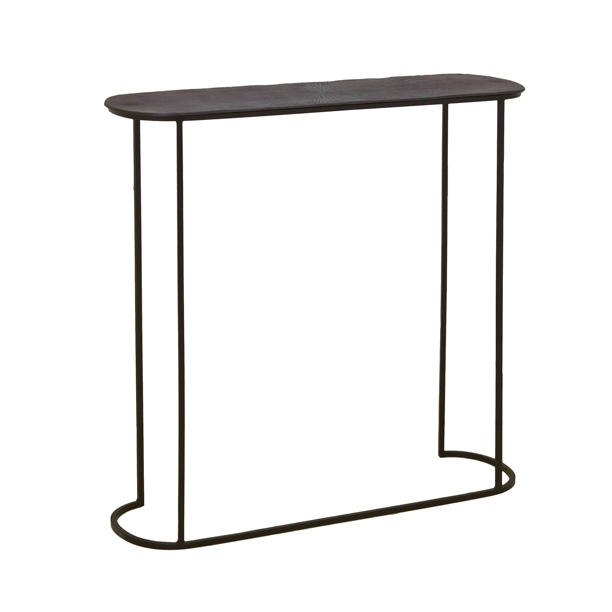 Textured Metal Console Table (Oval)