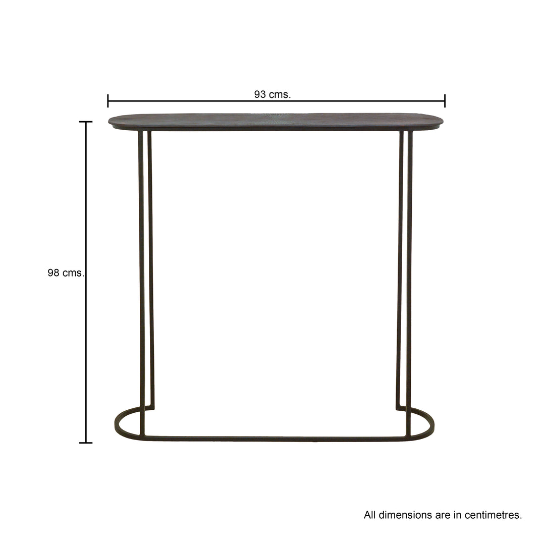 Textured Metal Console Table (Oval)