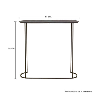 Textured Metal Console Table (Oval)