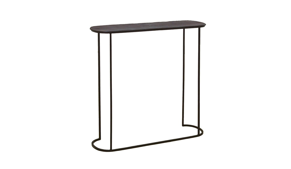 Textured Metal Console Table (Oval)