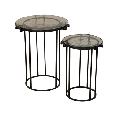 Round Side Table With Tempered Glass Top