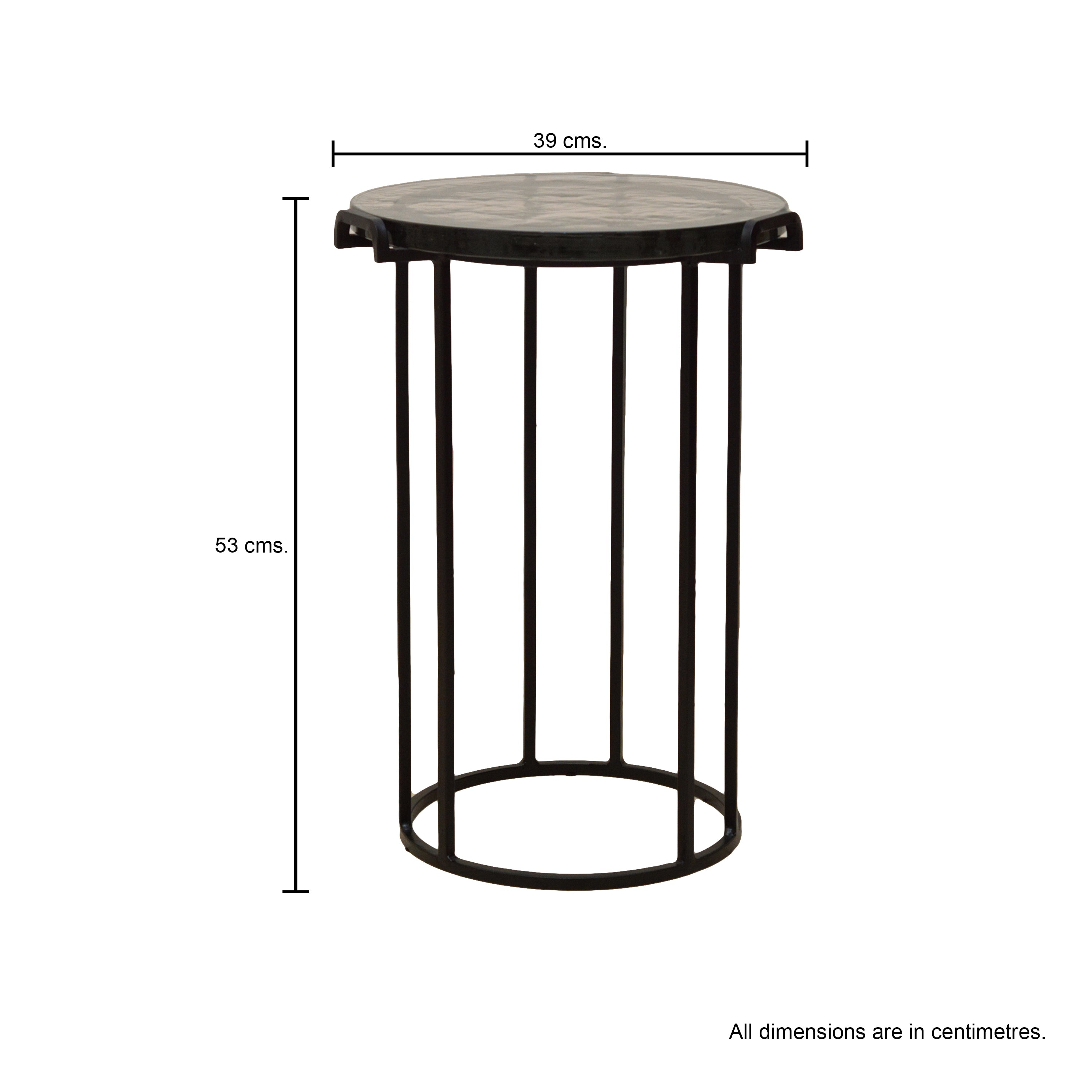 Round Side Table With Tempered Glass Top