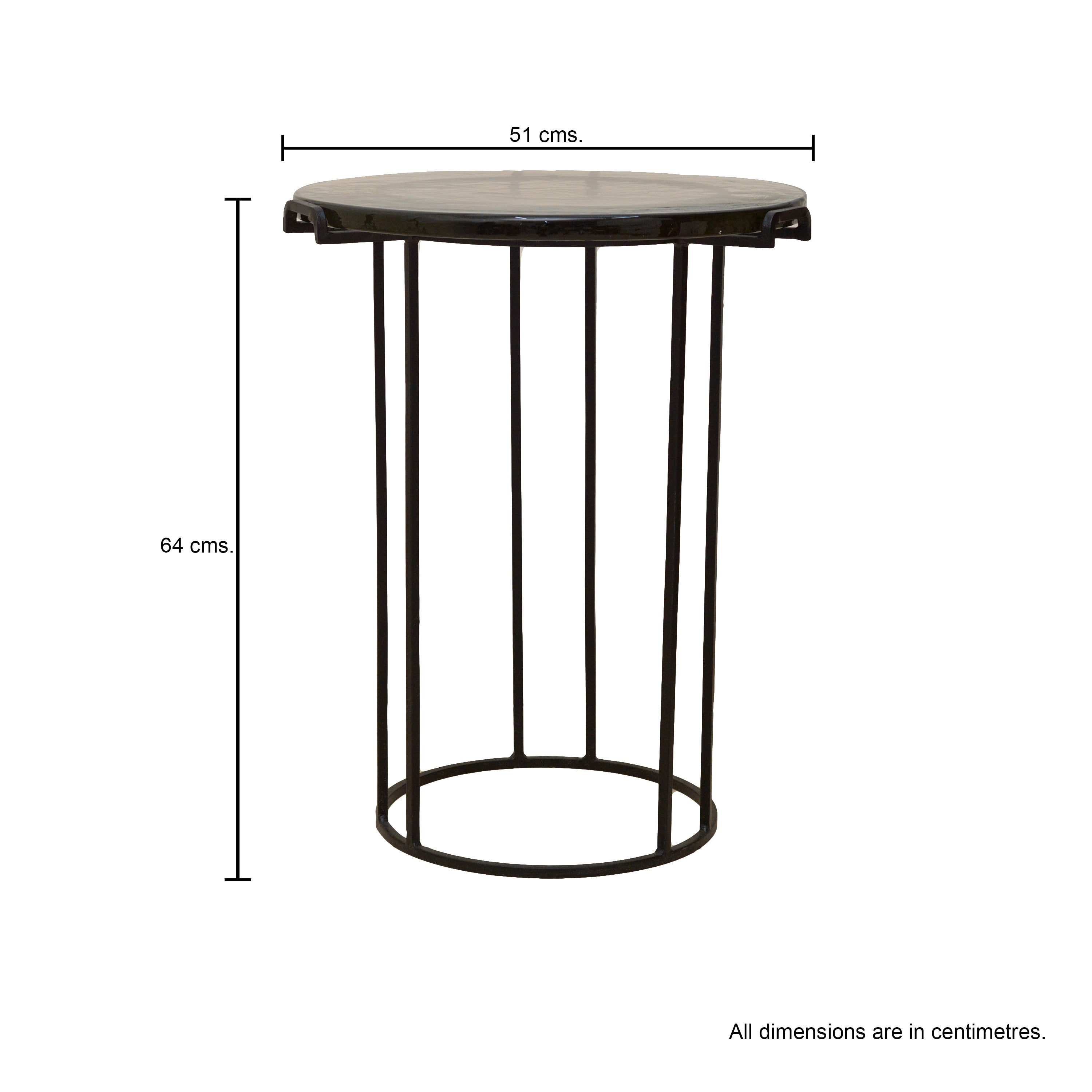 Round Side Table With Tempered Glass Top