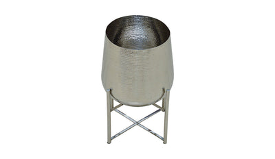 Chrome Finish Planter with Steel Stand - Small