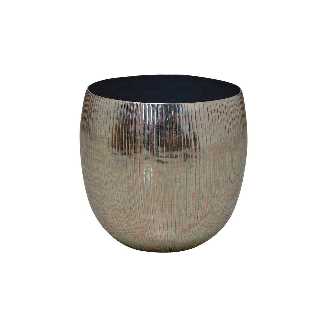 Round Textured Metal Pot - Medium