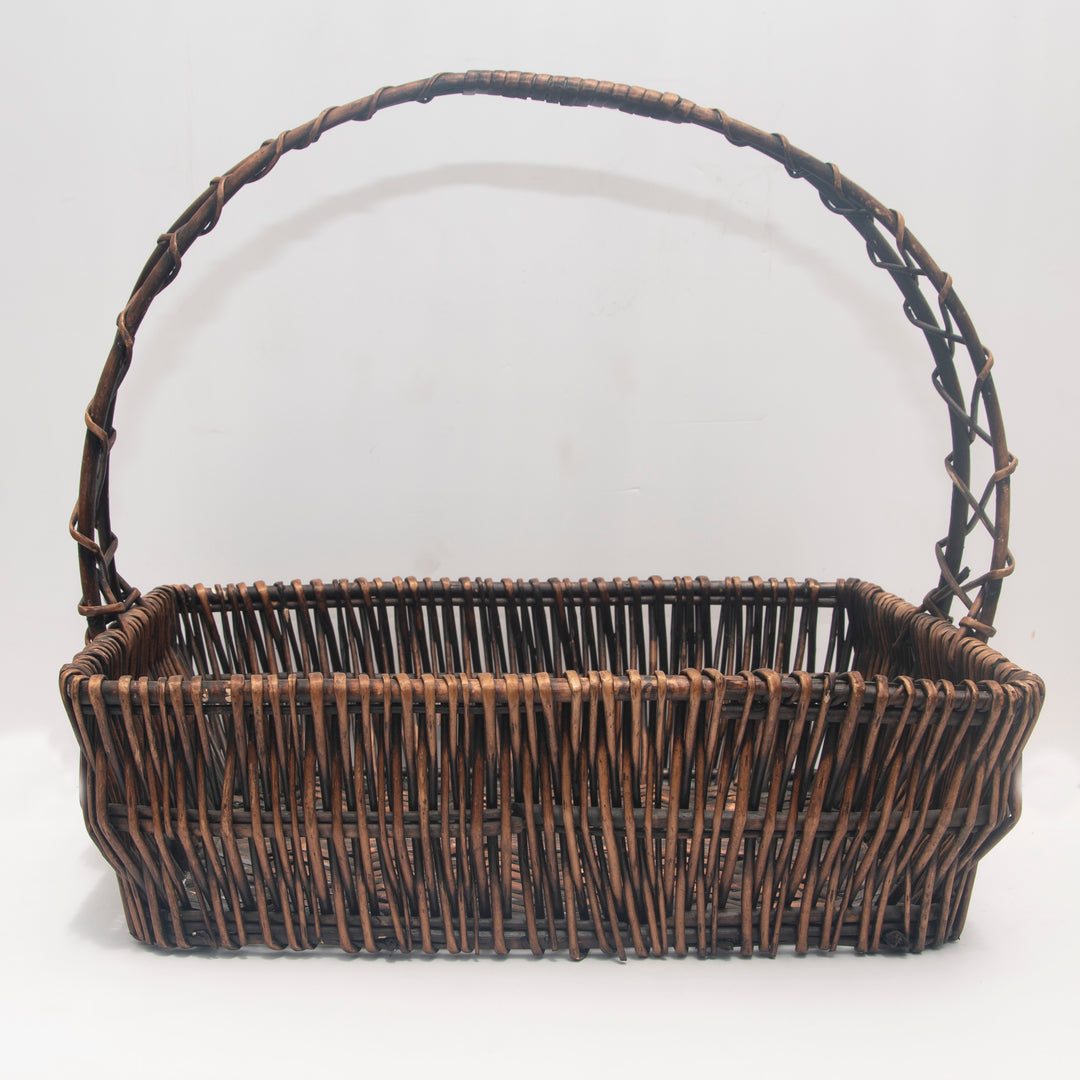 Willow basket with handle (brown)
