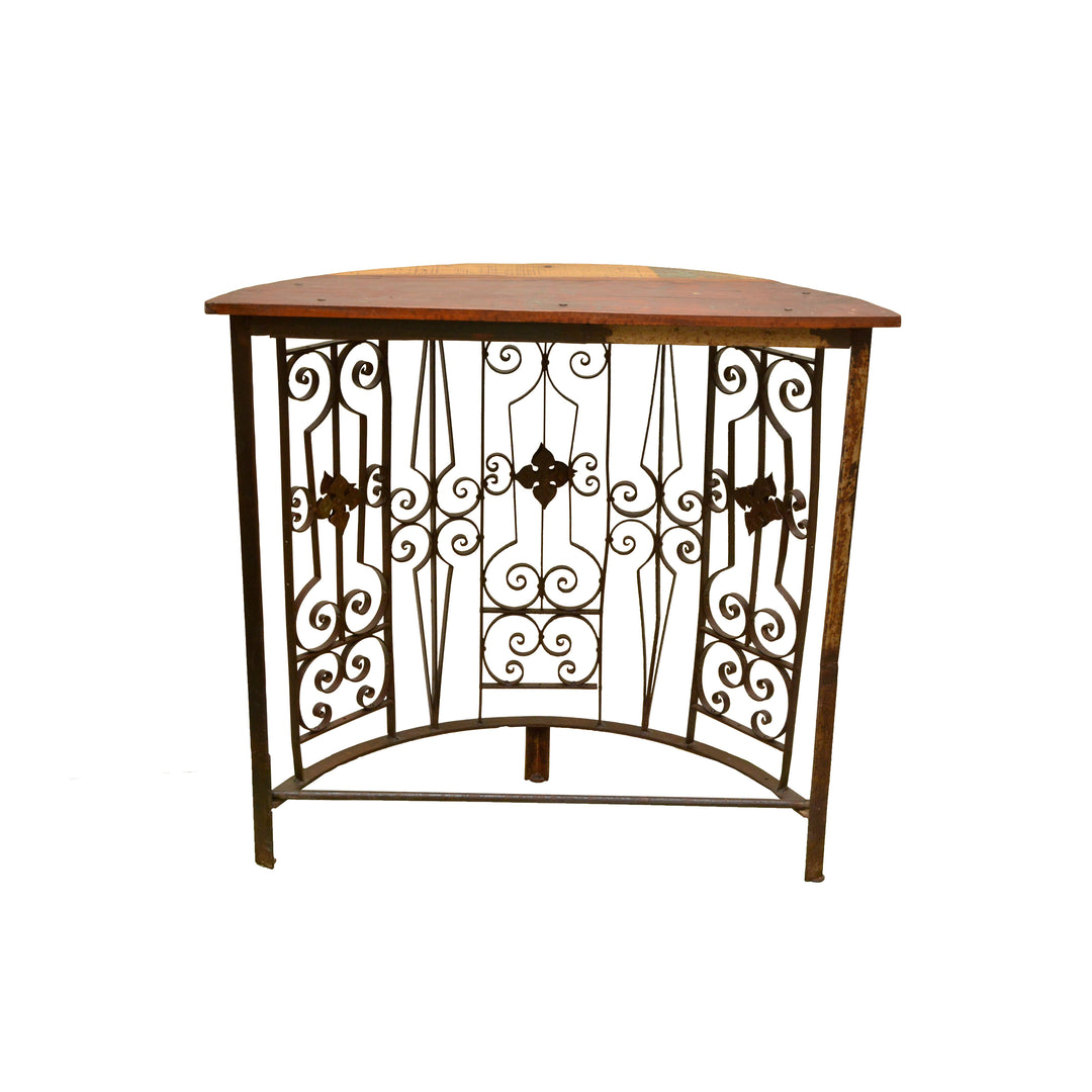 Iron and Teak Top Bodnar Console
