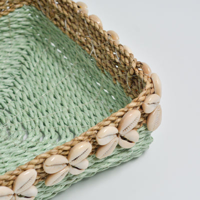 Seagrass Shell Rectangular Basket