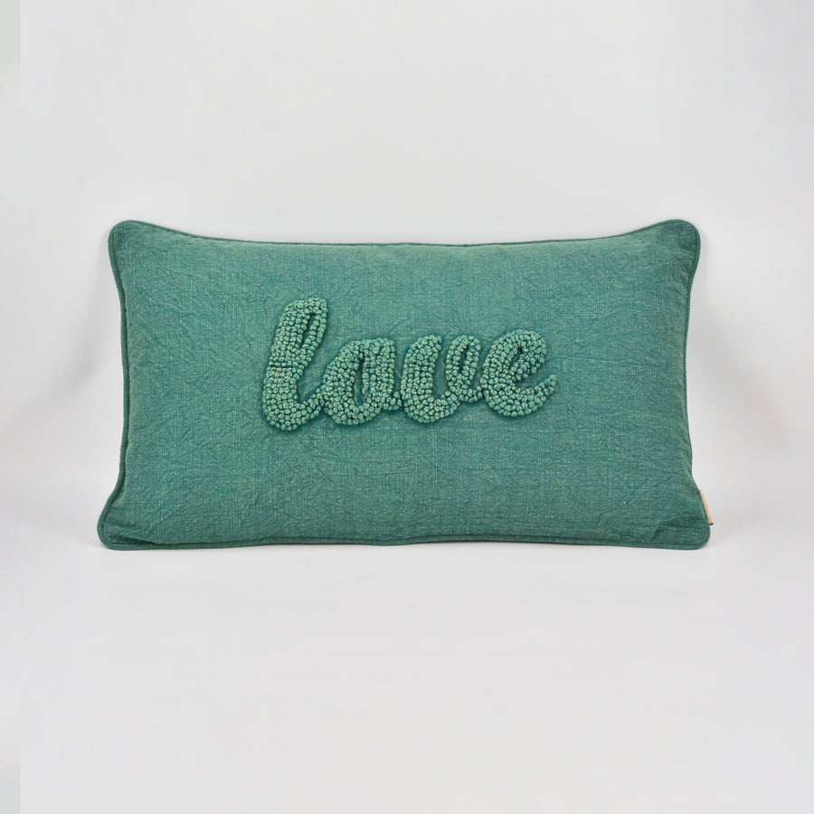 Love Hand Embroidered Cushion Cover