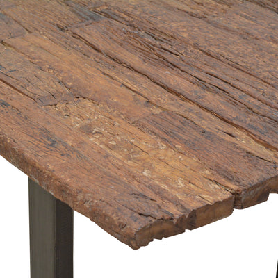 Metal Table With Wooden Top