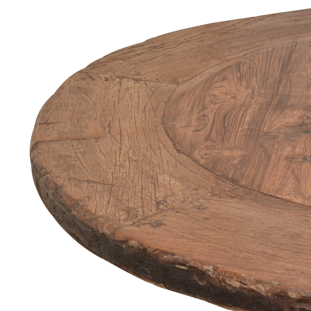 Teak Wood Round Table with Iron Leg