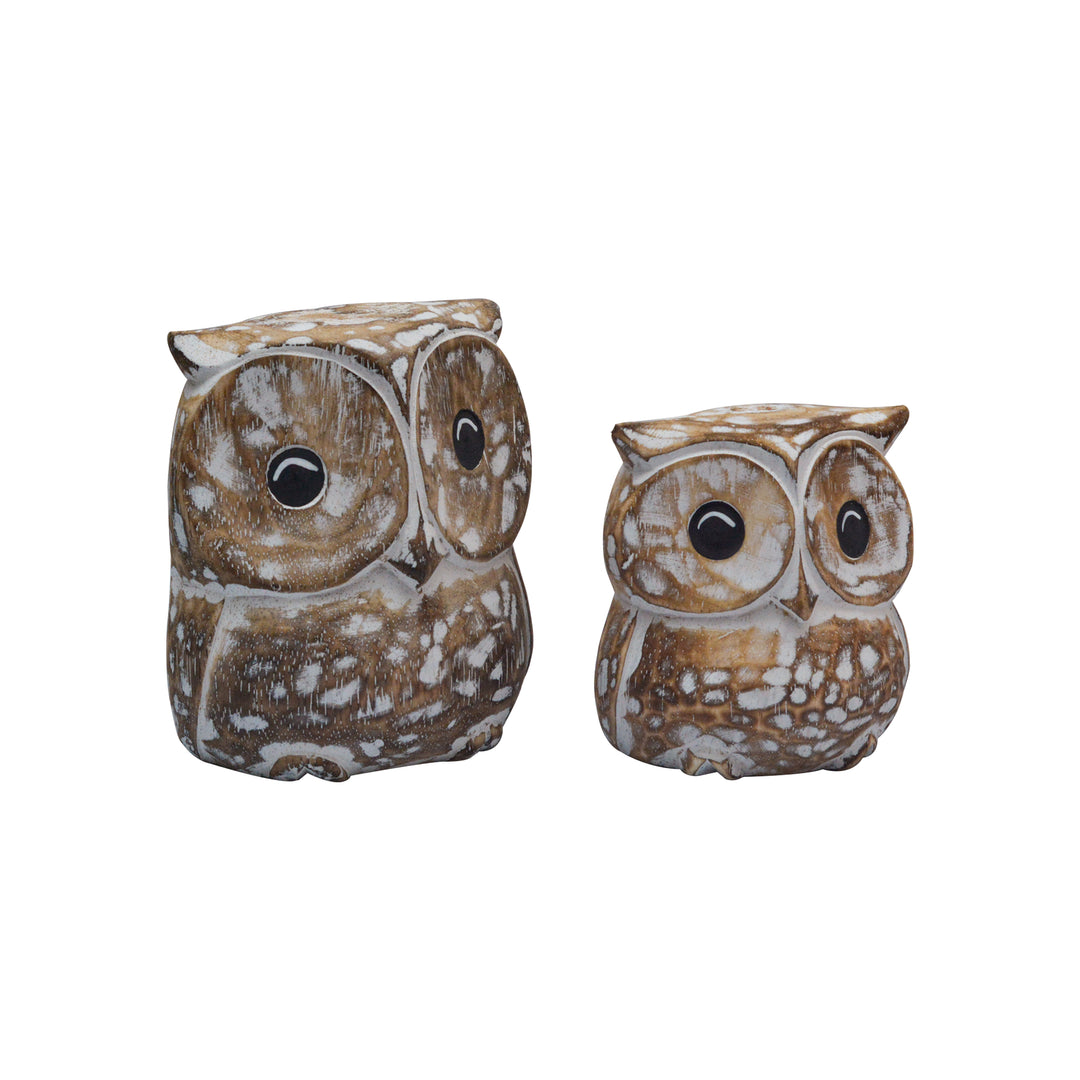 Wooden Owls (Set Of 2)