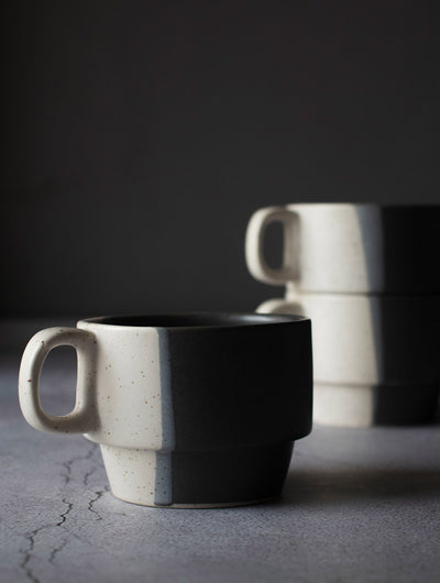 Black and White Stackable Mug